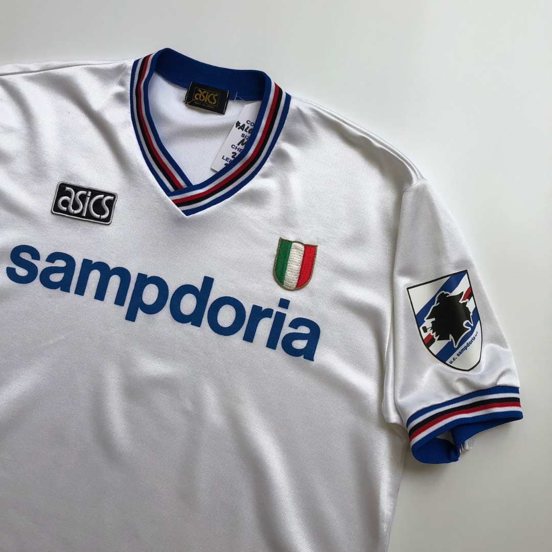 Sampdoria Original Asics 1990s Training Vintage Football Shirt Medium