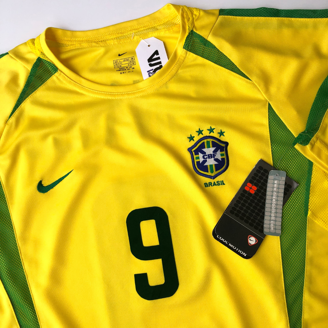 2002/04 RONALDO #9 Brazil Vintage Nike WC 2002 Home Football Shirt