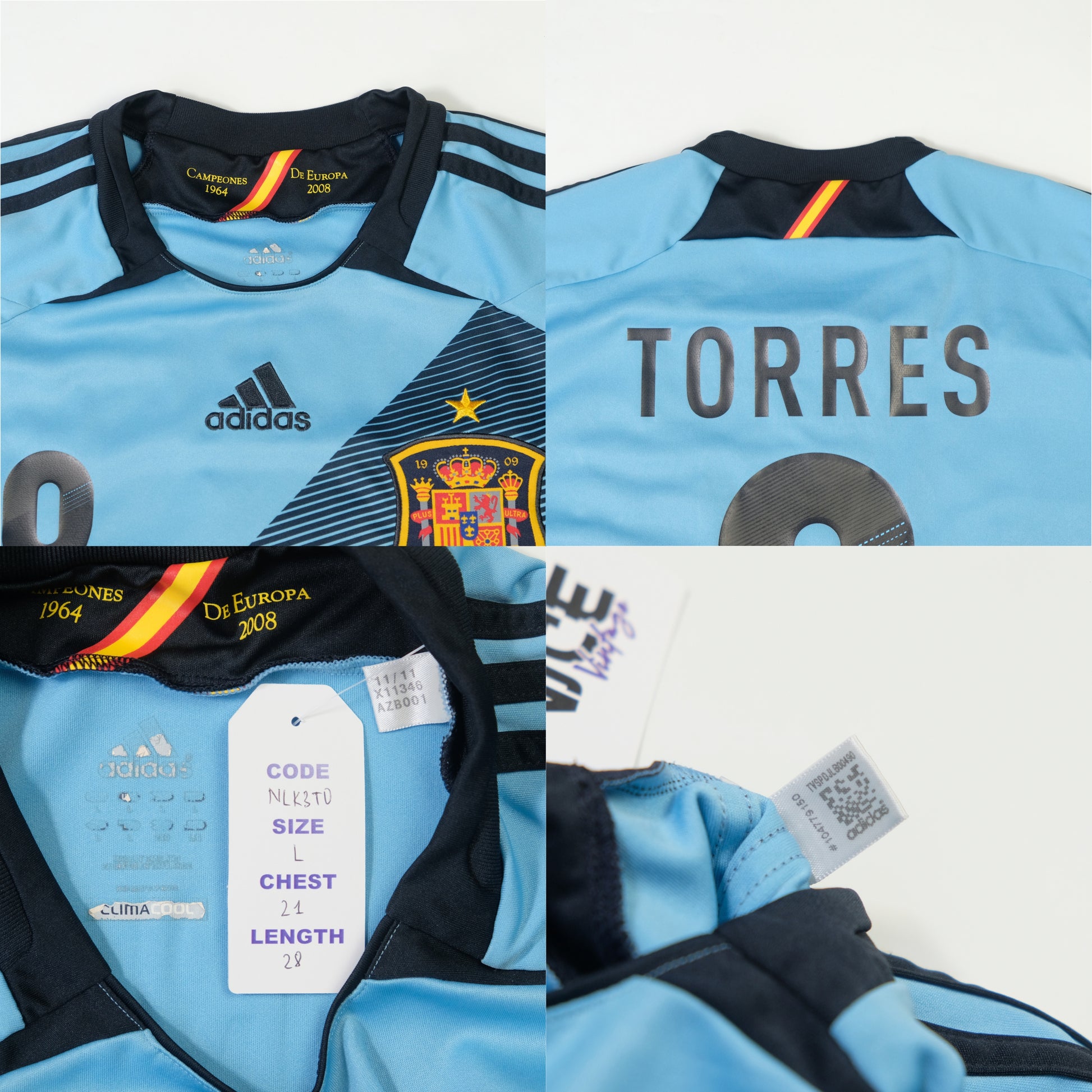 2012/13 Spain Away Shirt Adidas Torres (L)