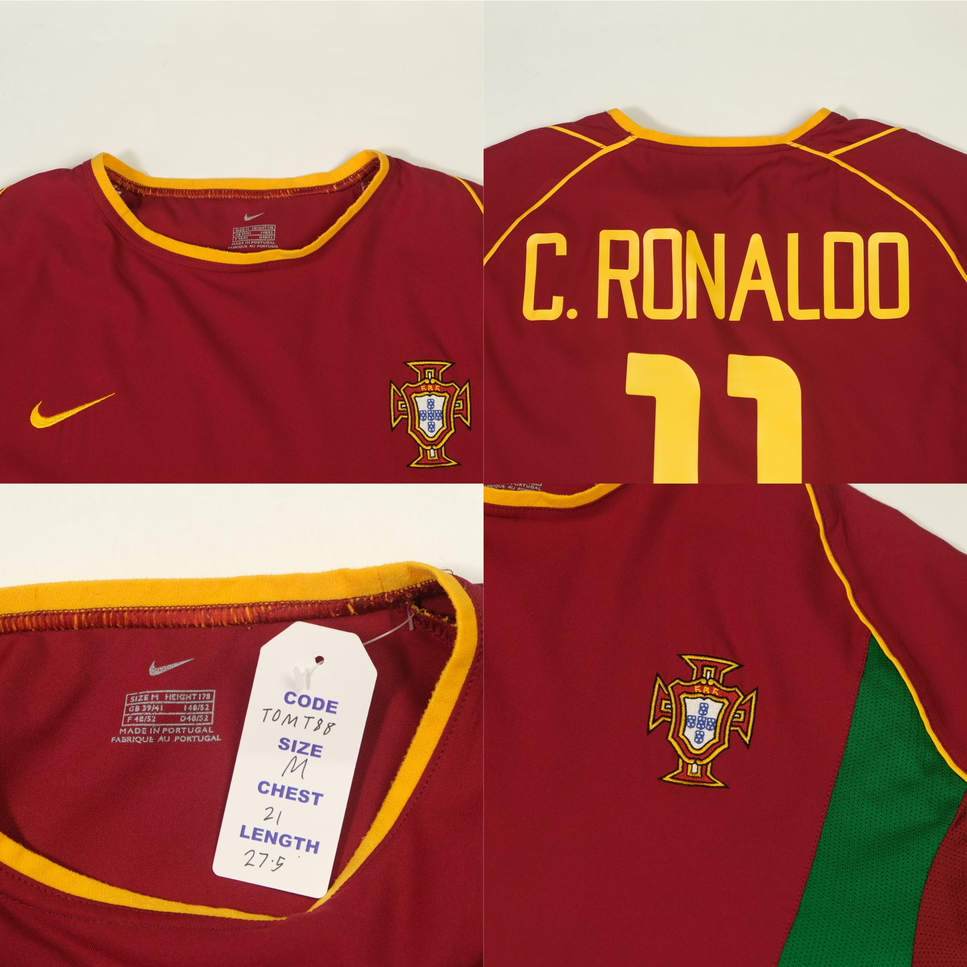 2002/04 Portugal Home Shirt Ronaldo Nike 