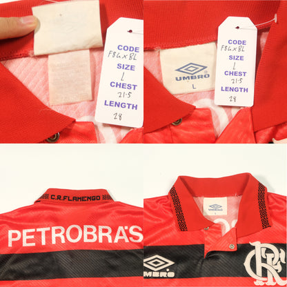 Flamengo Brazil Umbro 1994 Lubrax Away Football Shirt Large