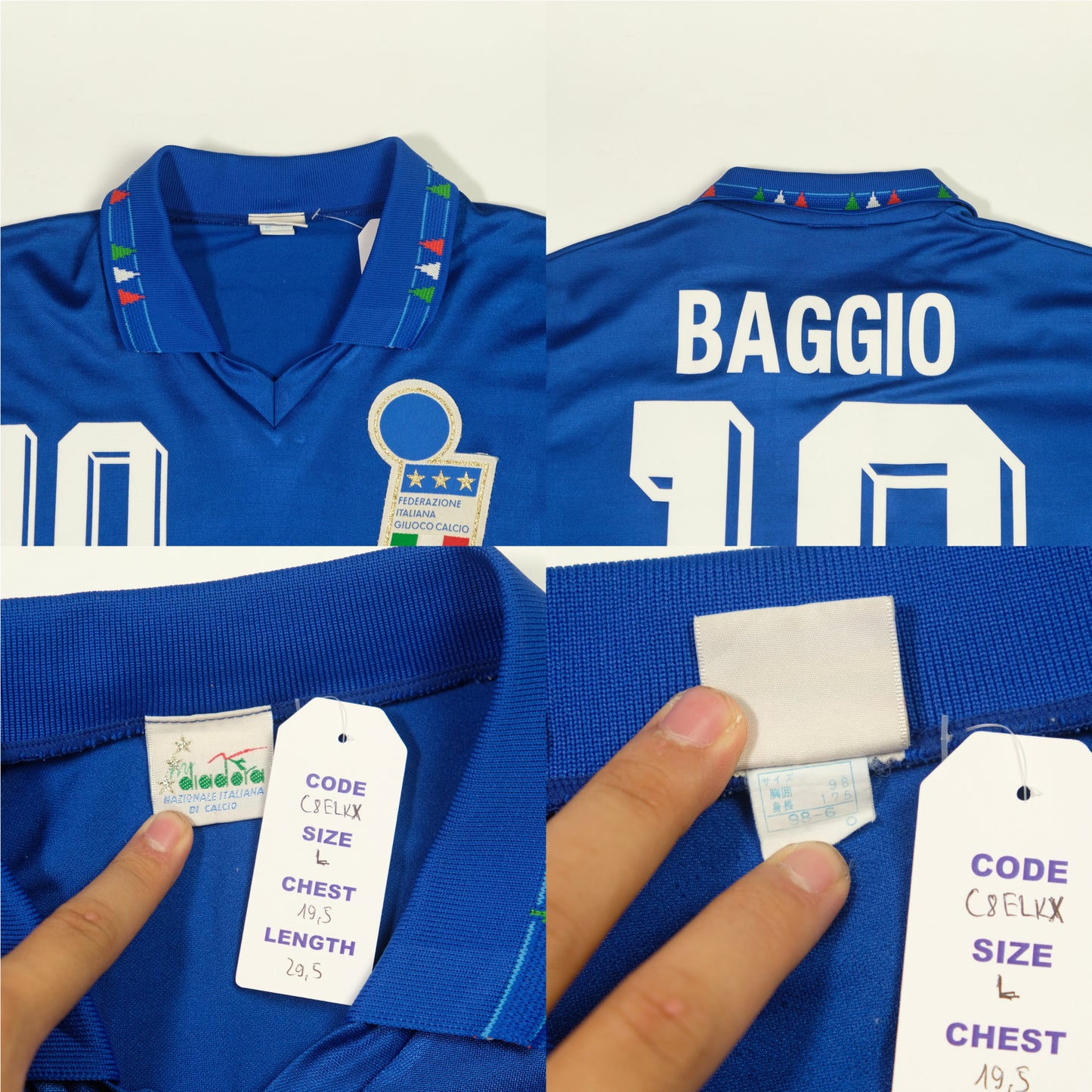 1992/93 Italy Home Shirt Baggio Diadora