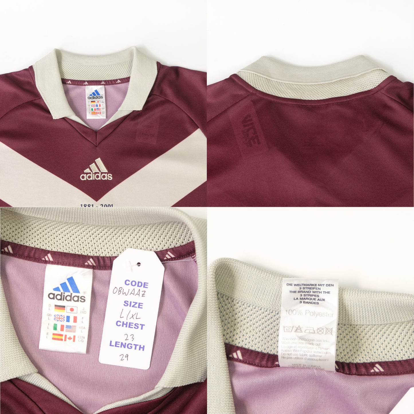 2001/02 Bordeaux Third Shirt Adidas (L/XL)