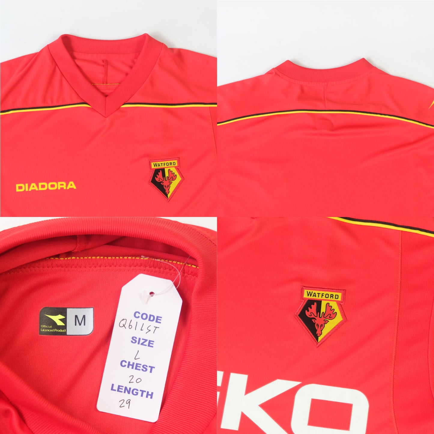 2008/09 Watford Away Shirt Diadora 