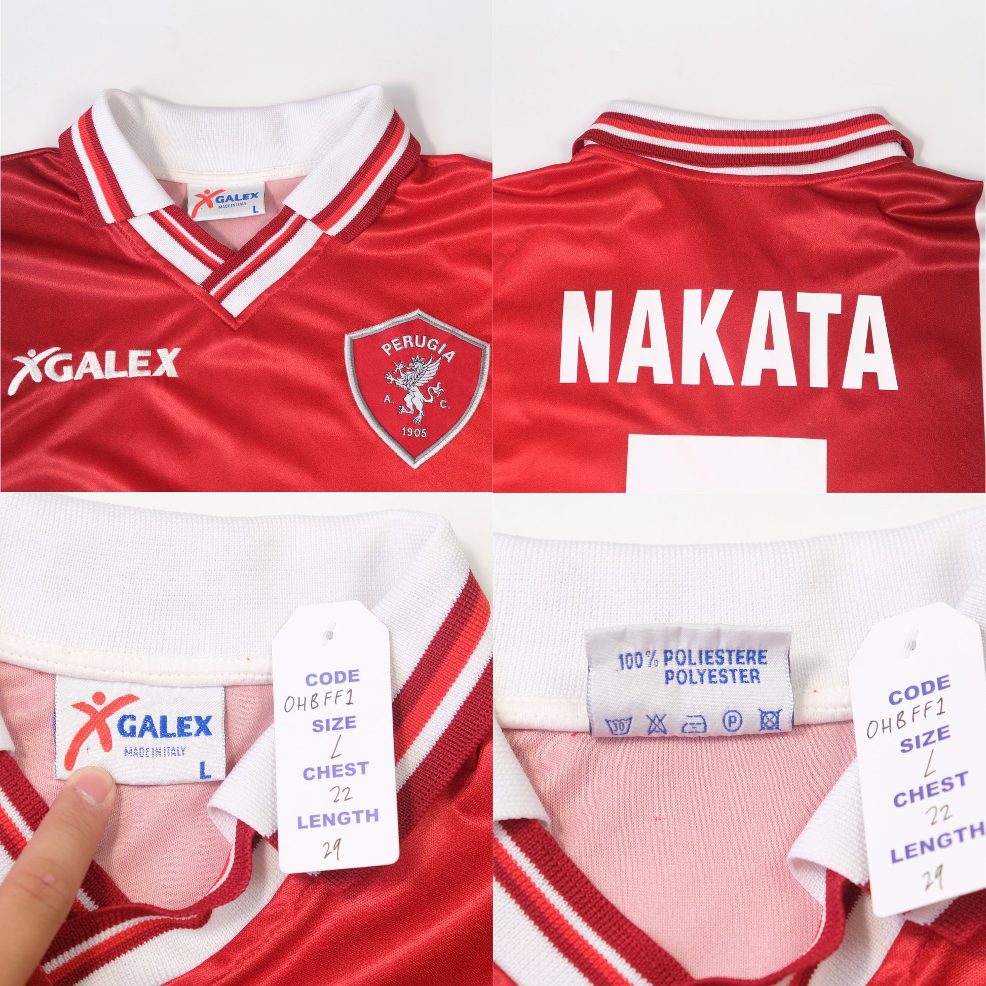 1998/99 Perugia Home Shirt Galex Nakata