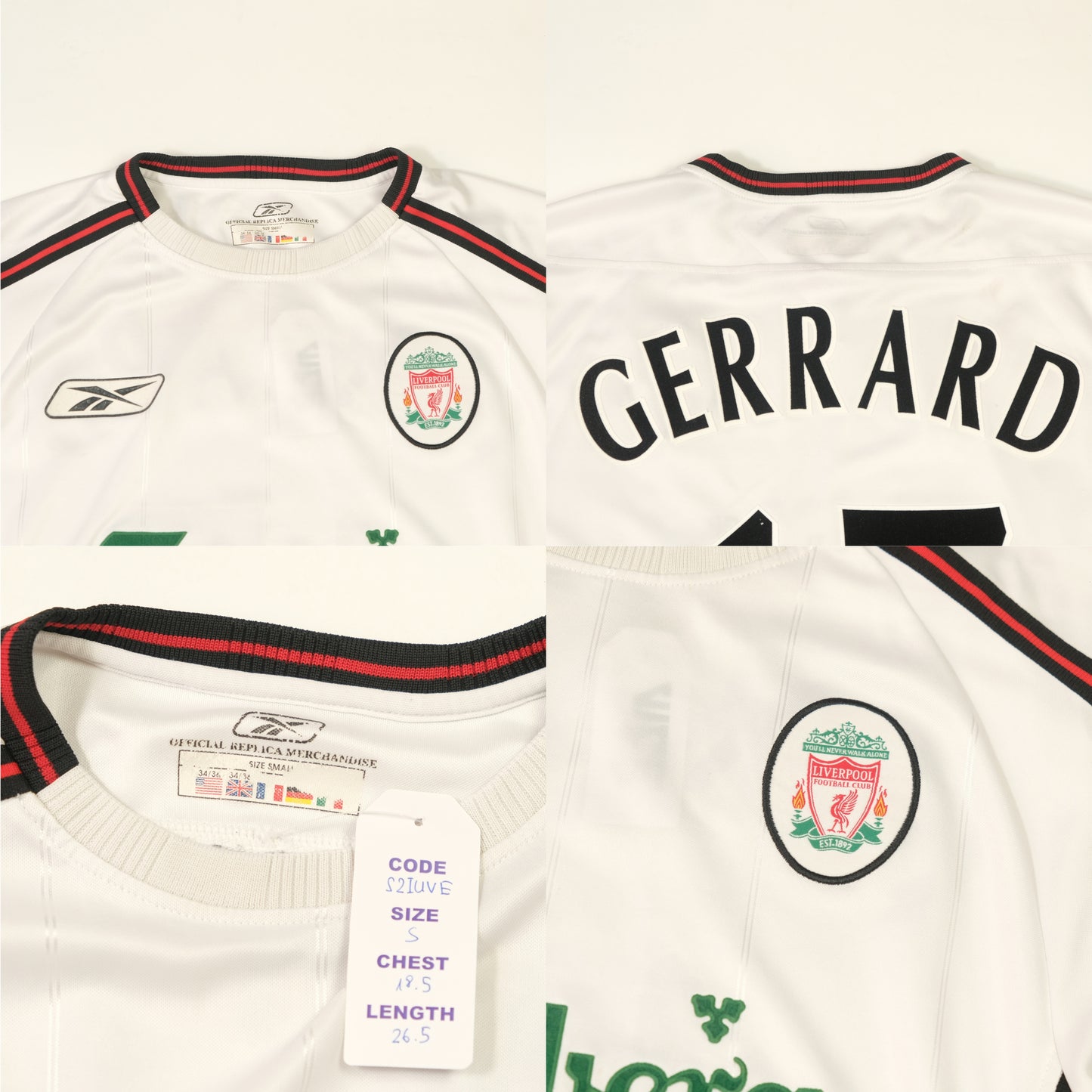 2003/04 Liverpool Away Shirt Reebok Gerrard