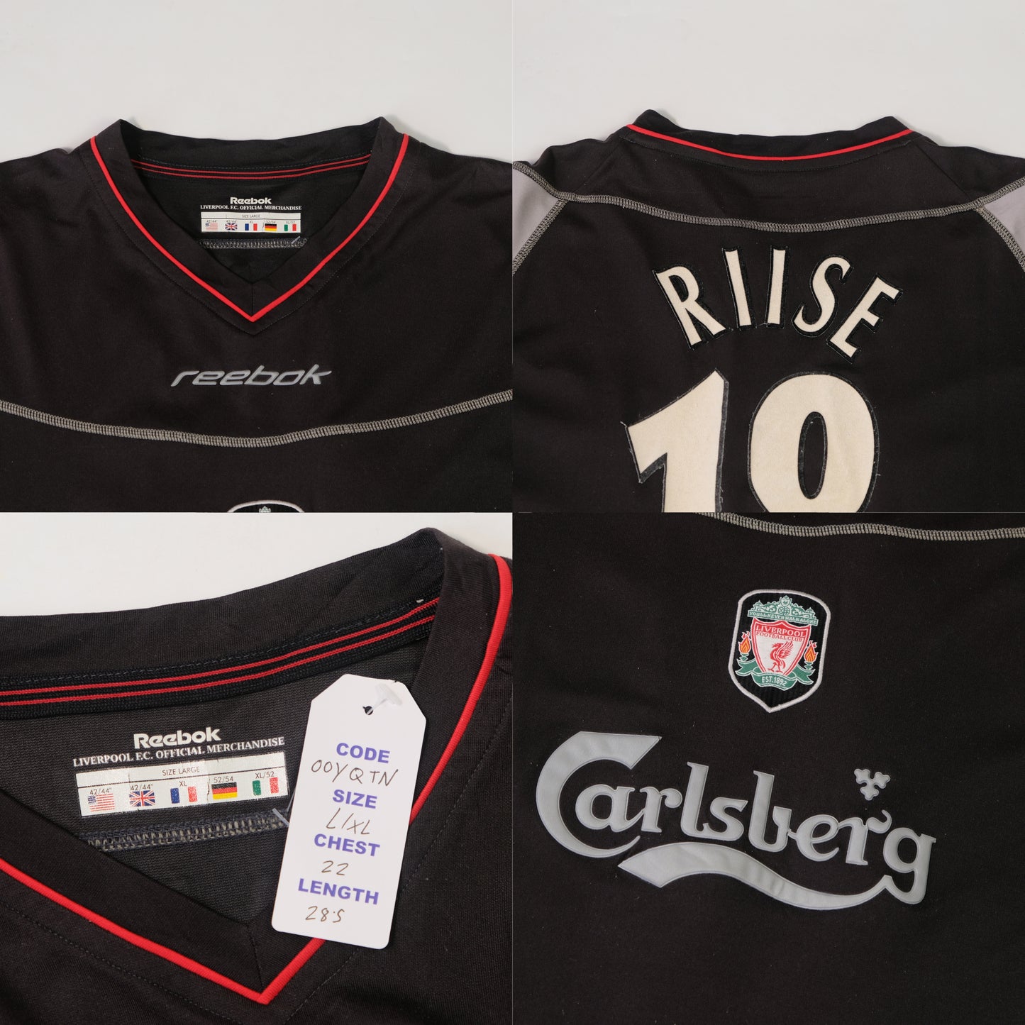 2002/04 Liverpool Away Shirt Reebok Riise