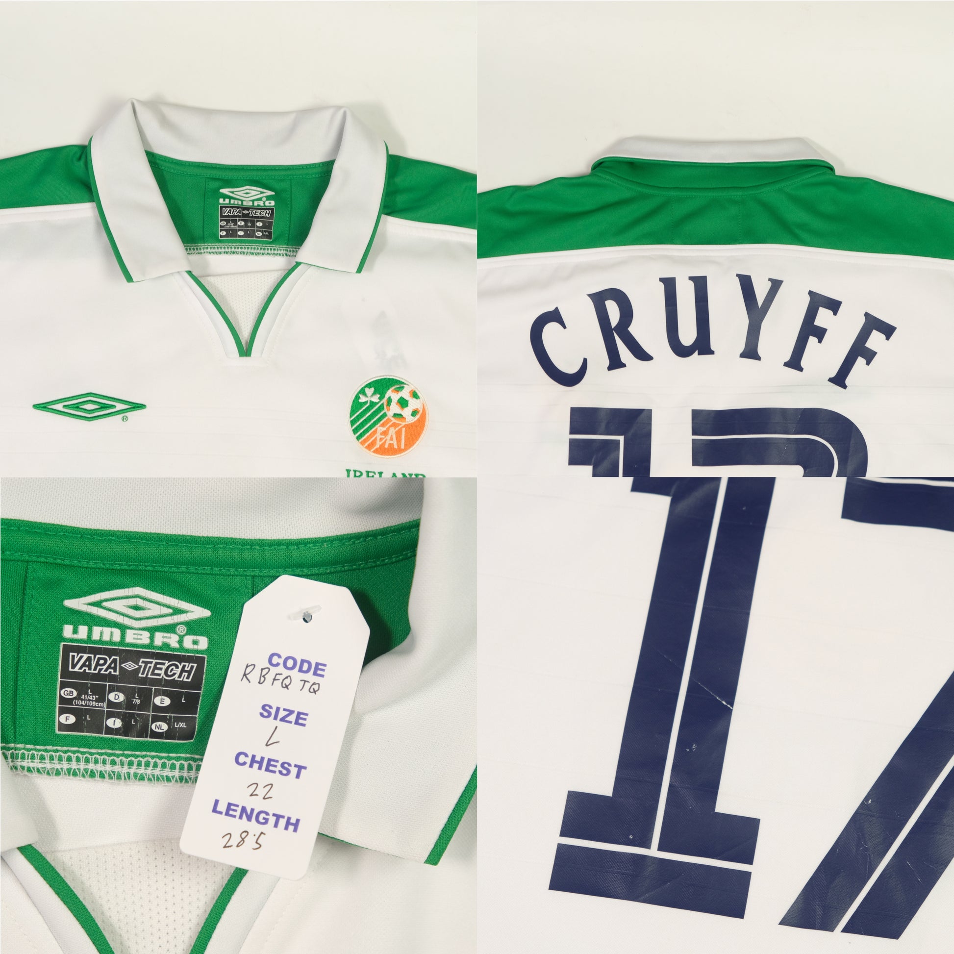 2003/05 Ireland Away Shirt Umbro