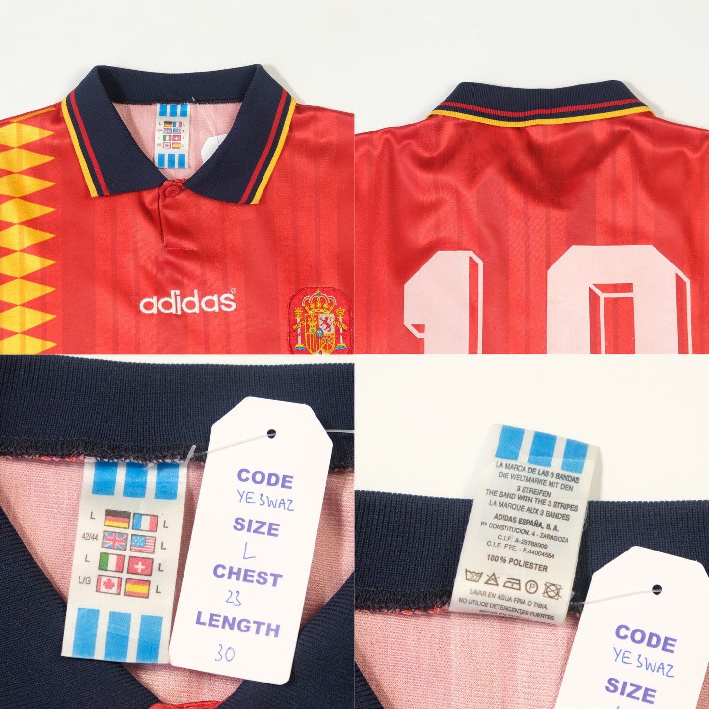 1994/96 Spain Home Shirt Adidas