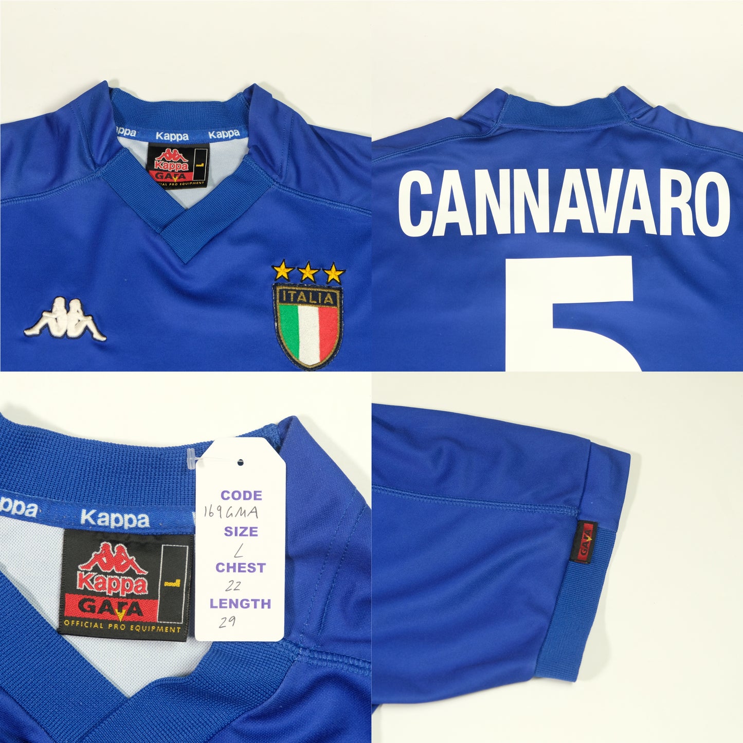 1999/00 Italy Home Shirt Kappa Cannavaro 