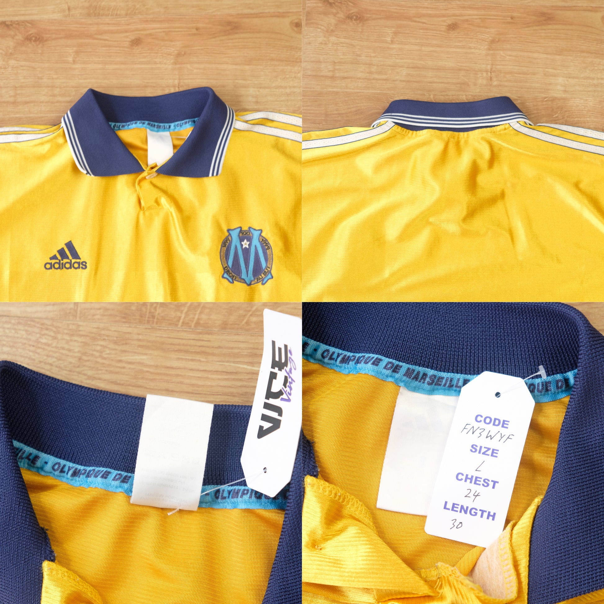 1998/99 Olympique Marseille Third Shirt Centenary Adidas 