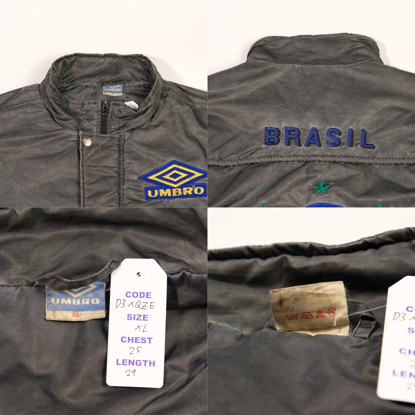 Brazil Rare Original Football Vintage Bomber Jacket 1991/1992 XL