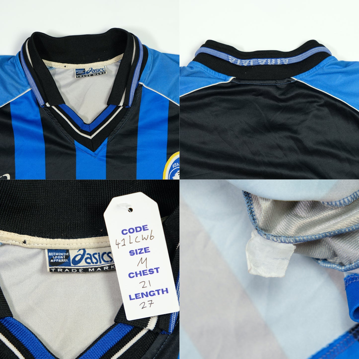 Atalanta Italy Ortobell 2001/2002 Original Home Football Shirt Asics Medium