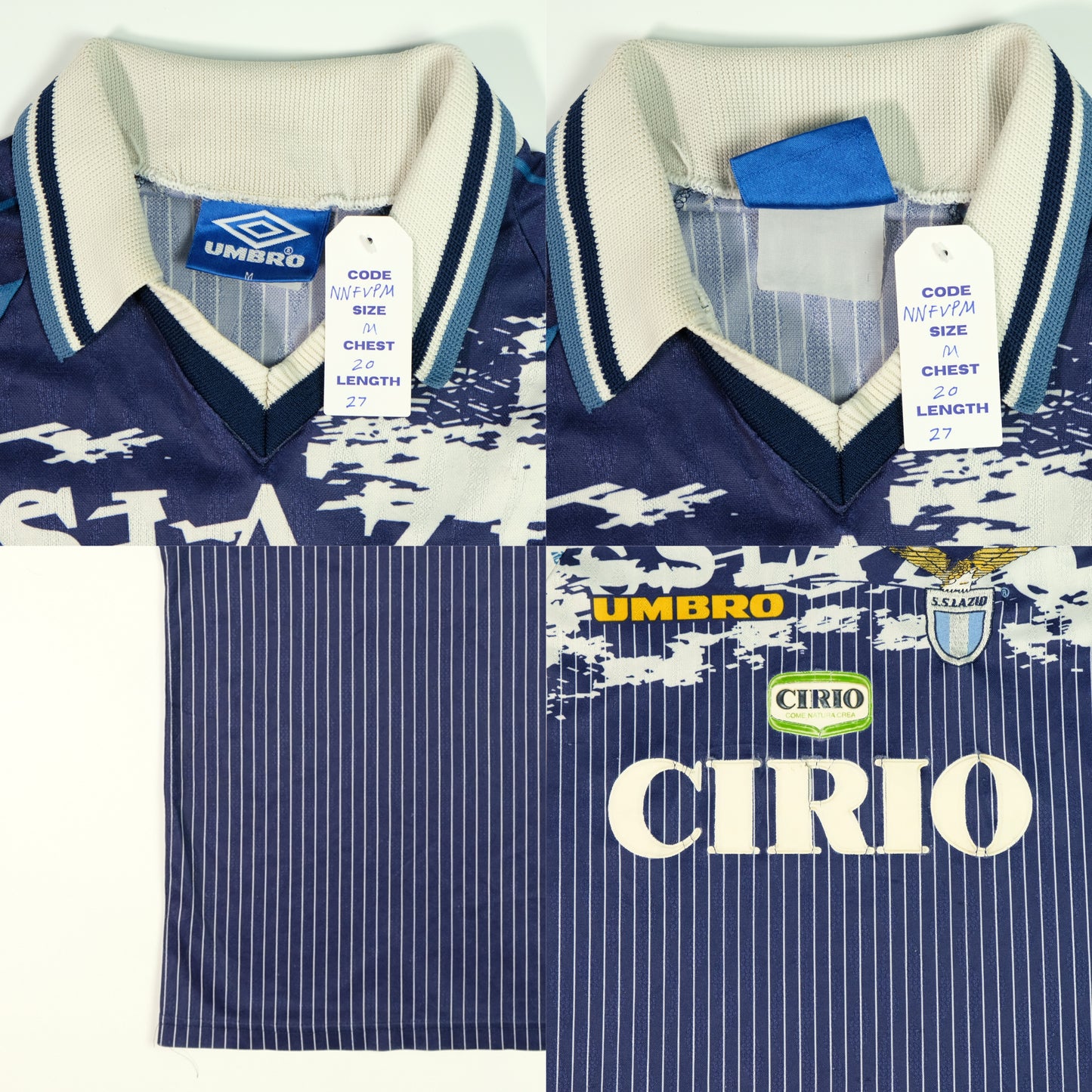 Lazio Italy Cirio Original 1996/1997 Away Football Shirt Medium