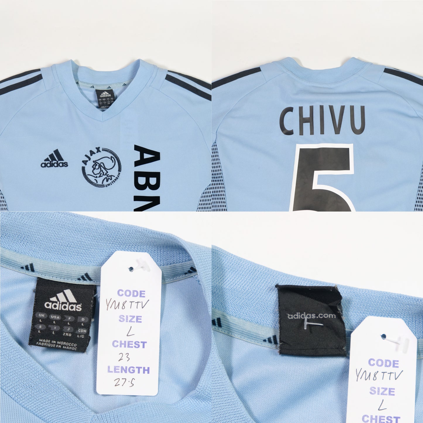 2002/03 Ajax Away Shirt Chivu Adidas 