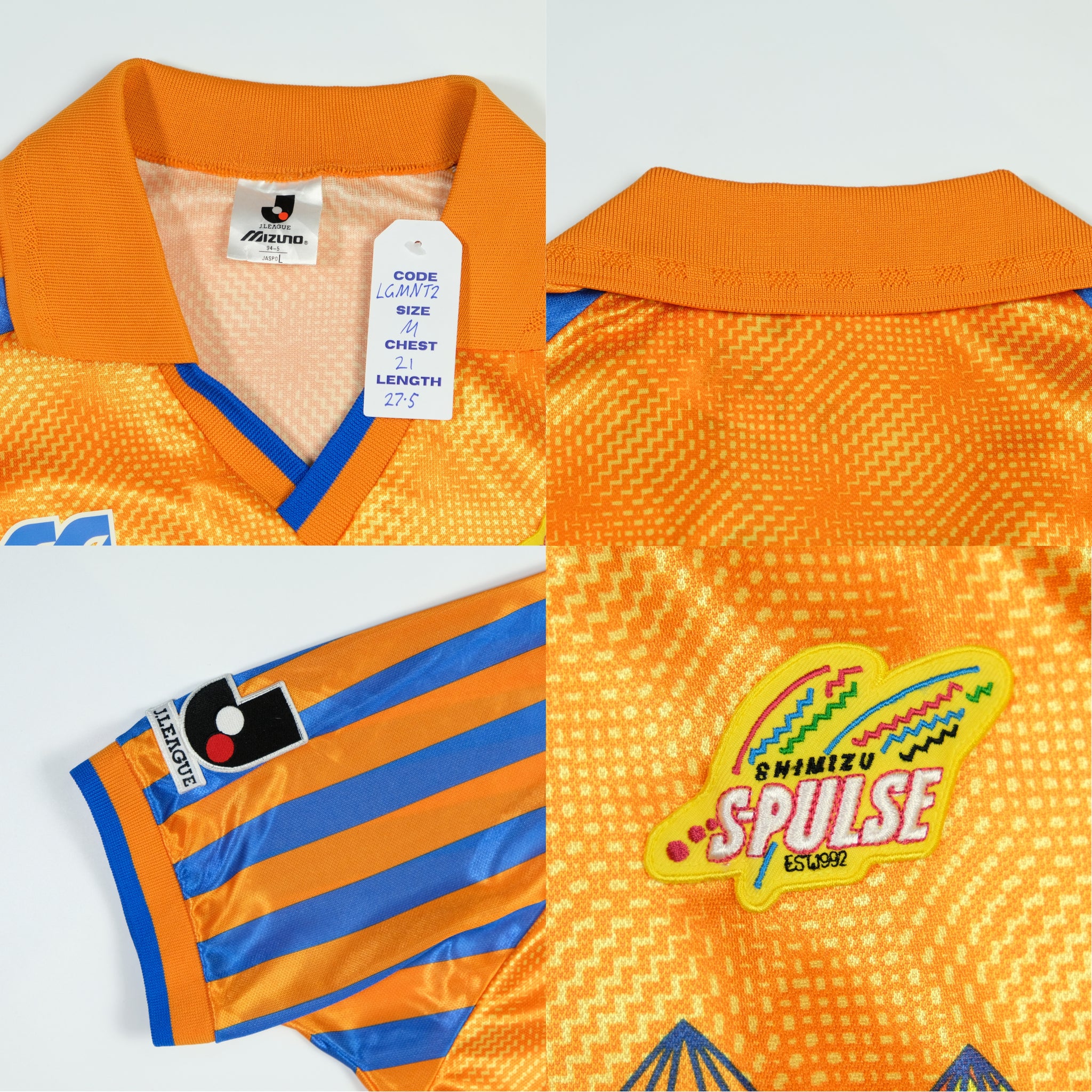 Shimizu S-Pulse 1993/1994 J-League Japan Mizuno Football Shirt