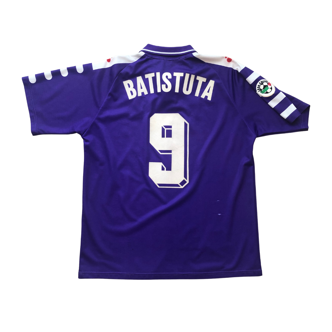 Fiorentina Batistuta ORIGINAL 1998/1999 Fila Nintendo Home Football Shirt Large