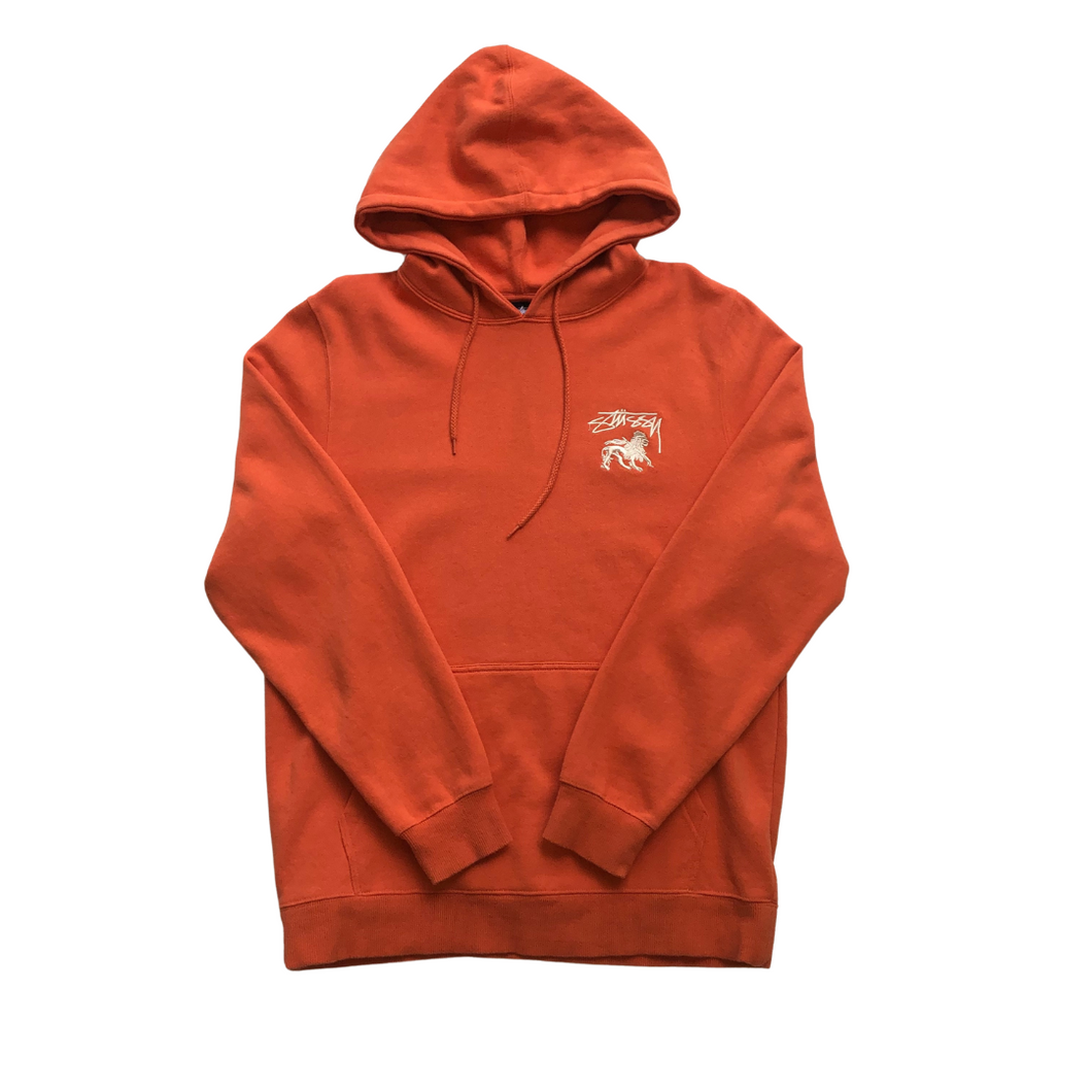 Stussy Vintage Orange Lion Hoodie Small Medium VICE Vintage