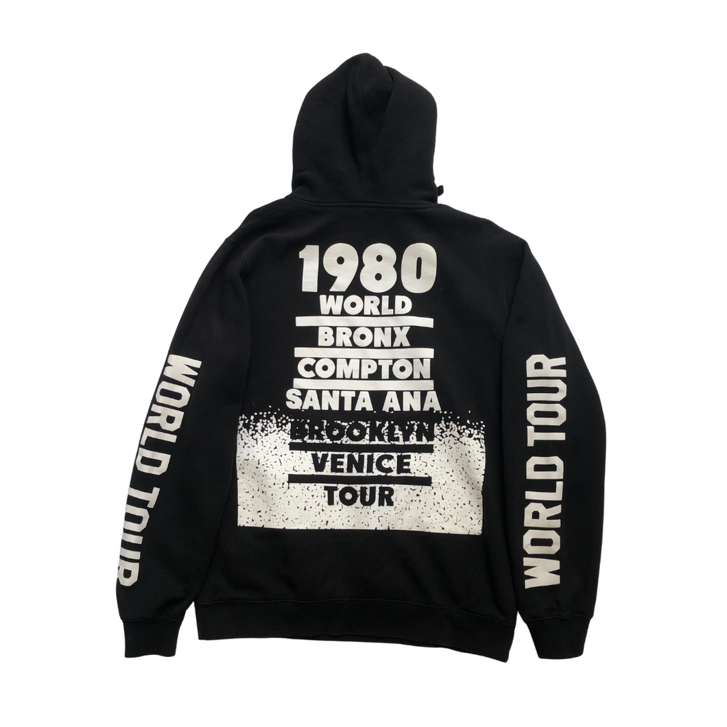 Stussy Vintage NYC 1980 World Tour Black Hoodie Medium