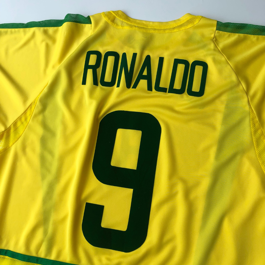 2002/04 RONALDO #9 Brazil Vintage Nike WC 2002 Home Football Shirt